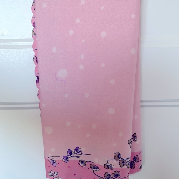 Silk pink scarf carré Nina Ricci - Picture 7 of 9